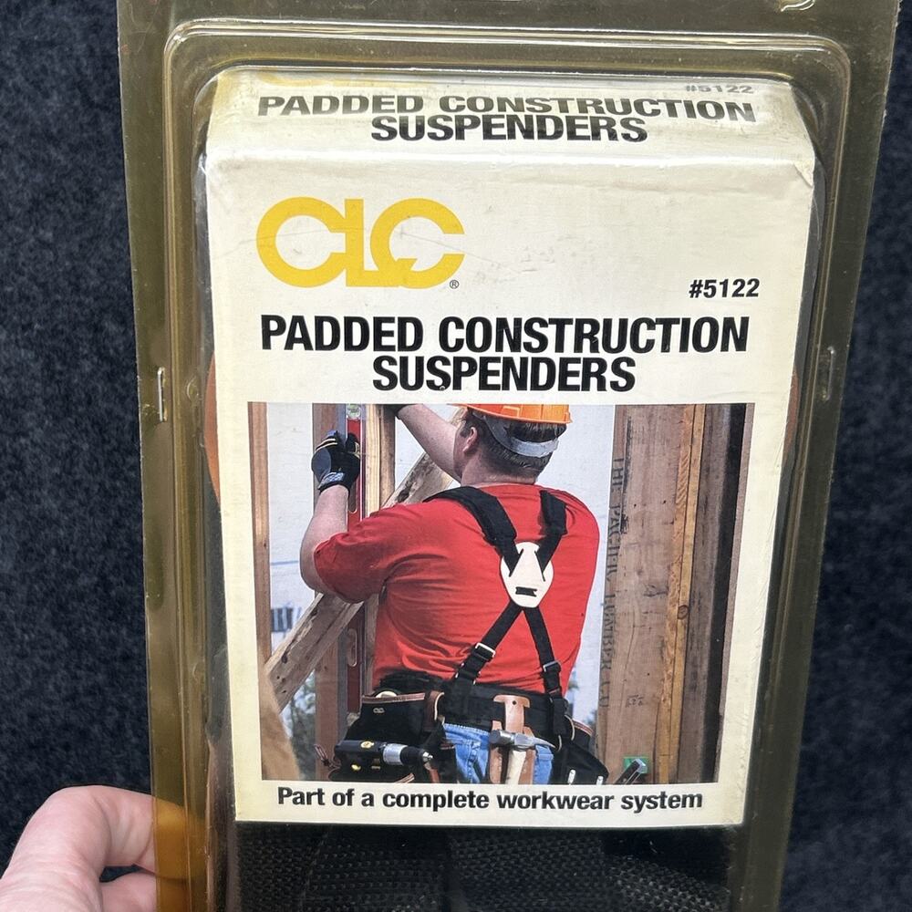 CLC 5122 Padded Construction Suspenders Heavy-Duty Adjustable Black Tool Belt